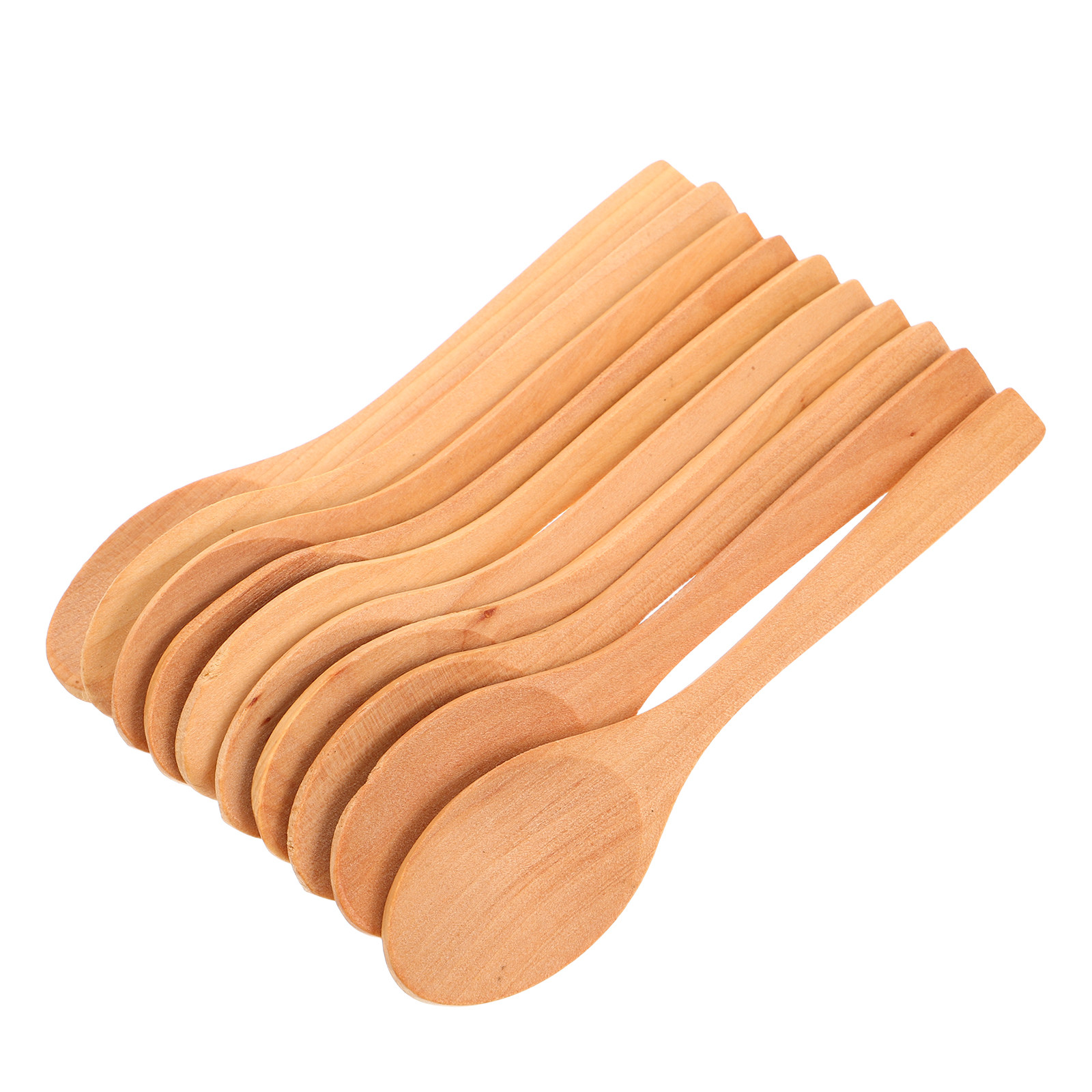 10Pcs Ice Cream Spoon Wooden M - Sugar Scrub Coffee recension och pris