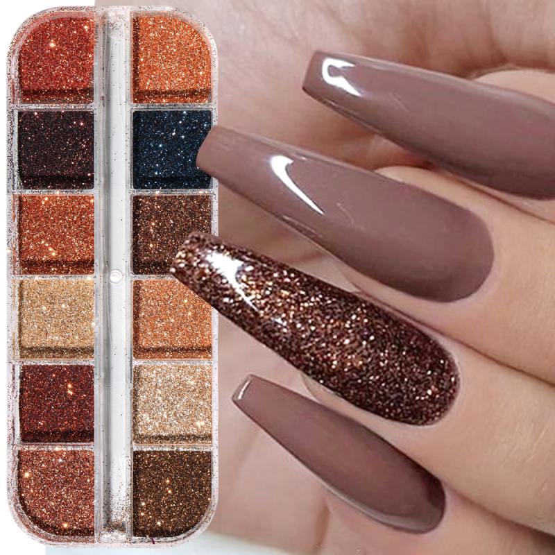 Shiny Coffee Brown Nail Glitte - Sugar Scrub Coffee recension och pris
