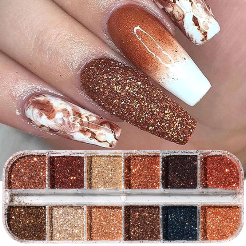 Shiny Coffee Brown Nail Glitte - Sugar Scrub Coffee recension och pris